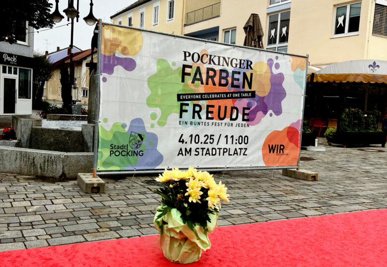 Bauzaunbanner Farben.Freude